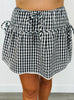Black Gingham Side Bow Mini Skirt (Reg.)