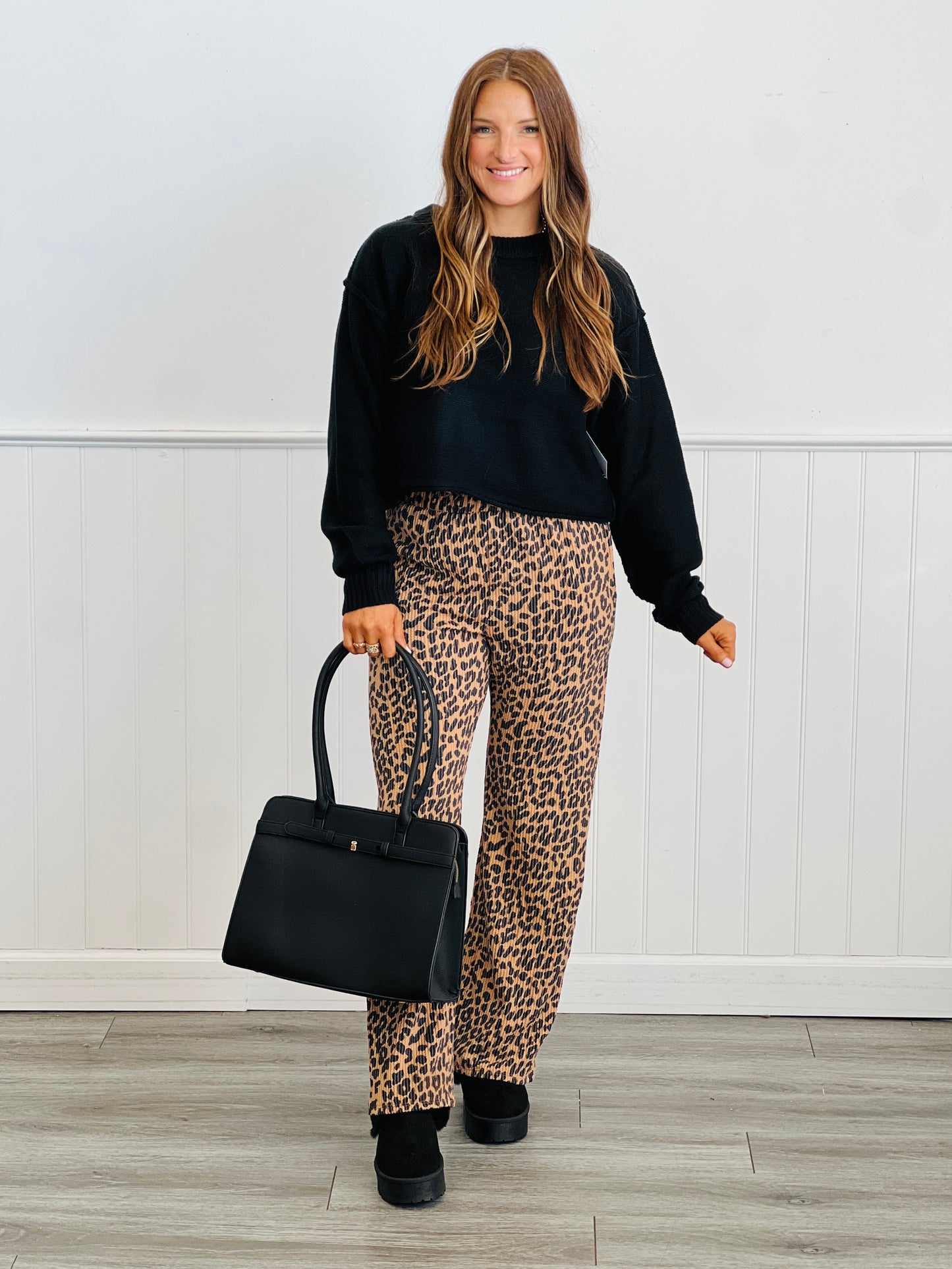 Animal Urban Ribbed Casual Pants  (Reg & Plus)-2 Colors