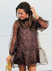 Sheer Overlay Leopard Print Mini Dress (Reg.)