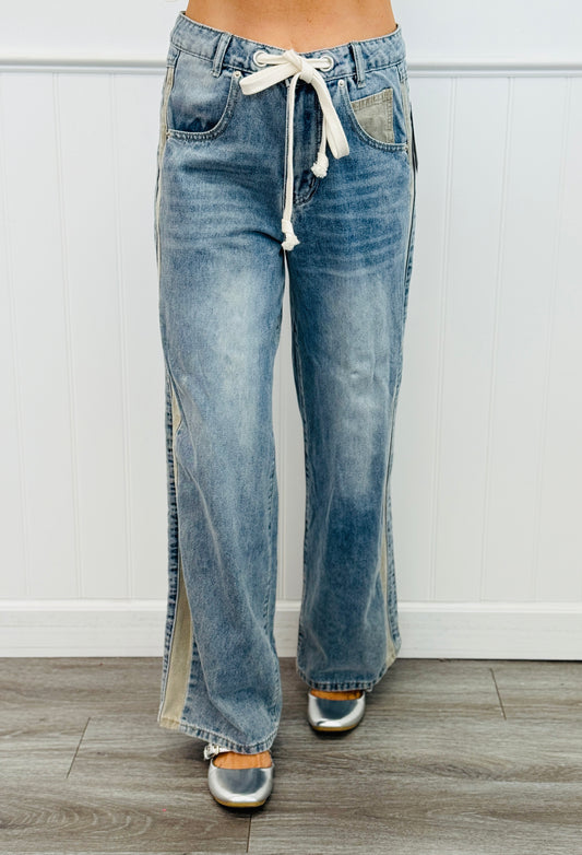 Denim Contrast Line Pants (Reg.)