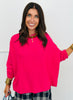 Fuchsia Oversized Mock Neck LS Sweater (Reg.)