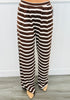 Brown/White Stripe Pleated Pants (Reg.)