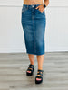 Judy Blue Denim Daydream Midi Skirt (Reg. and Plus)