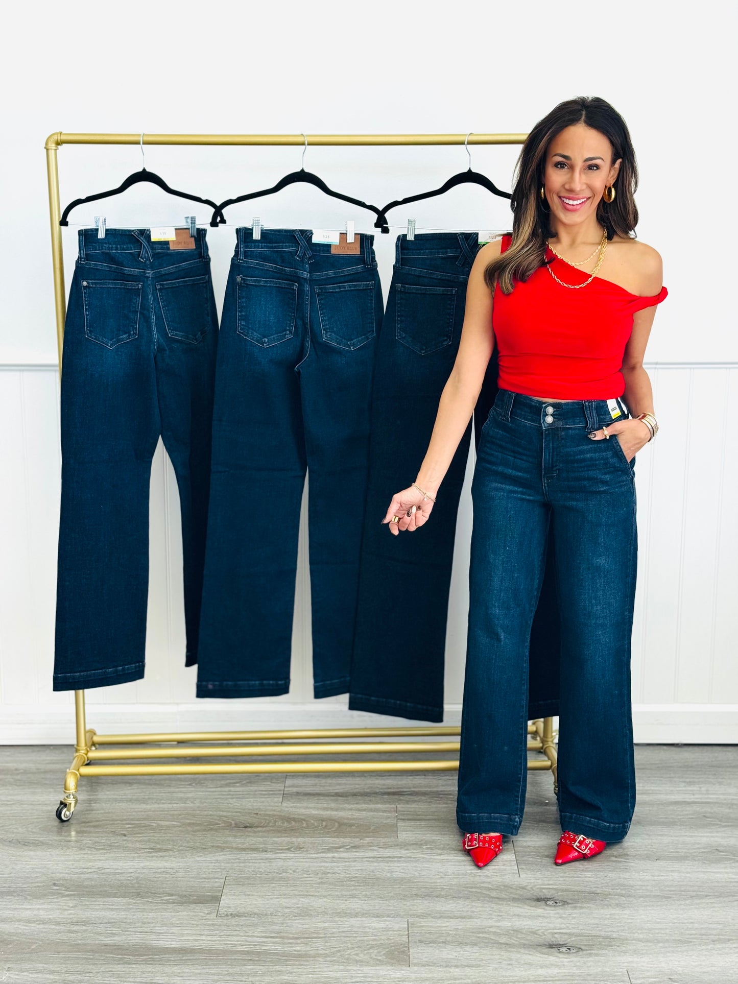 Judy Blue Tallulah Trouser Wide Leg Jeans (Reg. and Plus) - 3 Length