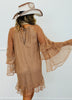 Camel Ruffled Embrace  Layered Mini Dress (Reg.)