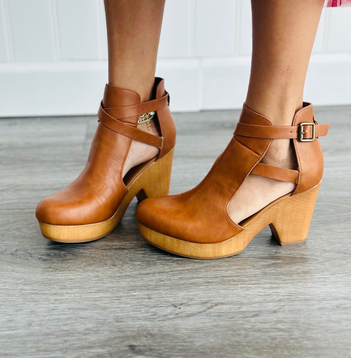 Tan Sweet Surprise Cut-Out Platform Boots