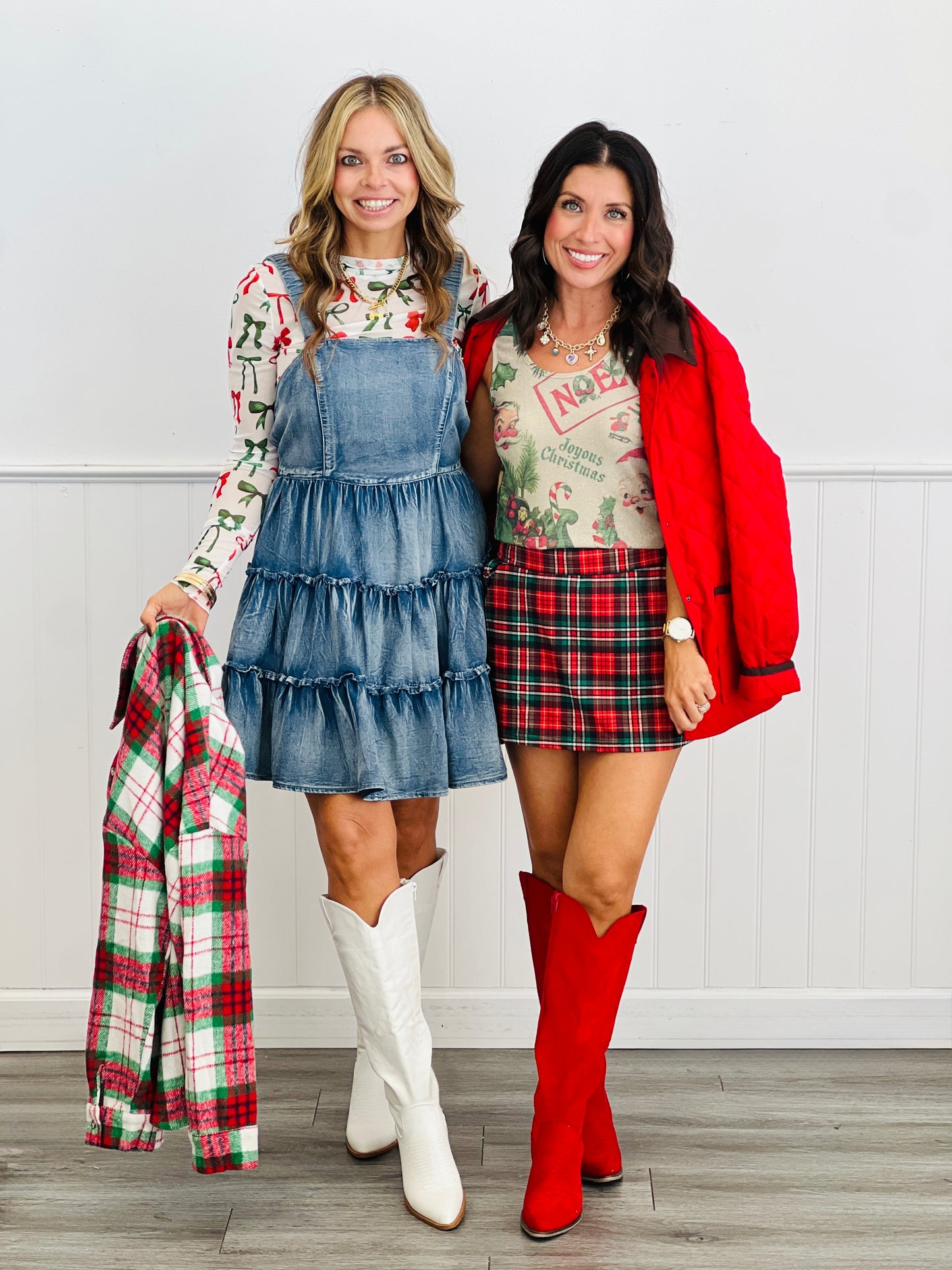 Acid Washed Denim Tiered Mini Dress (Reg & Plus)