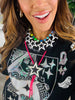 Queen Of Sparkles Black & White Ghost Card Logo Sweatshirt(Reg. and Plus)