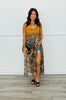 Camel & Leopard Sheer Midi Dress (Reg. and Plus)