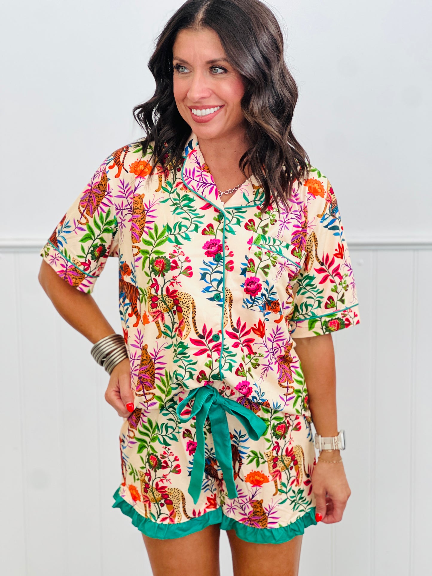 Jungle Oasis Ruffle Pajama Set (Reg. and Plus)