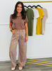 Linen Blend Side Slit Top (Reg.) - 5 Colors