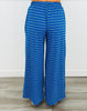 Royal Striped Tube Top & Wide Leg Pants Set