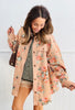 Vintage Latte Floral Printed Shacket (Reg. and Plus)