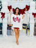 White/Red Plaid Merry Waffle Knit Sweatshirt (Reg & Plus)
