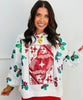 Queen Of Sparkles White Holly Card Logo Mockneck Sweatshirt (Reg. & Plus)