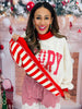 Red/Ivory Merry or Stripe Reversible Sweatshirt (Reg.)