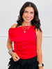 Stretchy Asymmetrical Blouse (Reg.)- 3 Colors