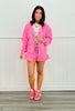 Pink Hooded Zip Up Sweatshirt & Shorts Set (Reg.)