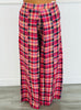 Magenta Combo Perfectly Plaid Wide Pants (Reg & Plus)