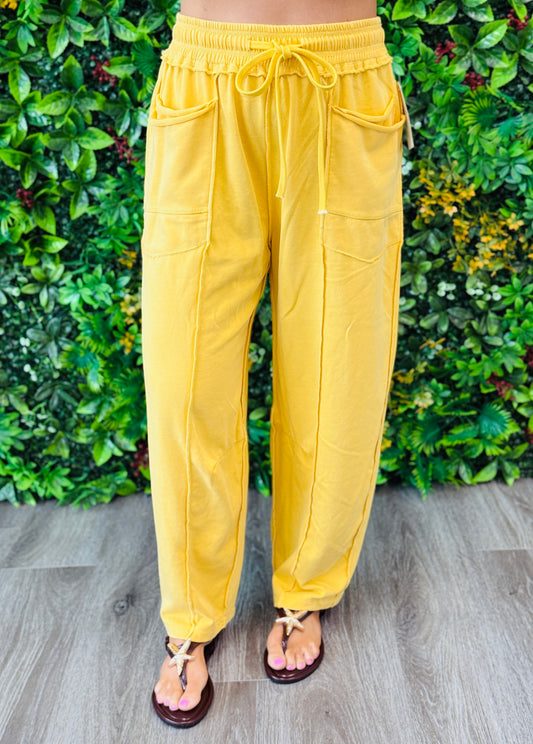 Misty Marigold Mineral Washed Utility Barrel Pants (Reg.)