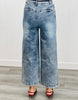 Denim Ruffle Trim High Waist Pants (Reg. and Plus)