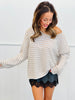 Striped Round Neck Sweater Top (Reg.)-2 Colors