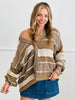 Oli & Hali Brown Combo Color Block Patchwork Cardigan (Reg.)