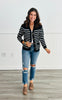 V-Neck Ribbed Striped Cardigan (Reg.) - 4 Colors