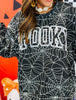 Queen Of Sparkles Black & White Spider Web 'Spooky' Sweatshirt (Reg. and Plus)