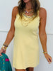Yellow Sleeveless Embellished Mini Dress (Reg.)