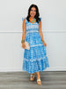 Blue/Ivory Gingham Midi Dress (Reg & Plus)