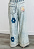POL Denim Floral Patch Cuffed Jeans (Reg.)