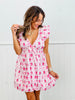 Pretty In Pink Floral Bows Mini Dress (Reg)