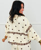 Ivory/Brown Polka Dot Seam Lace Sweatshirt (Reg.)