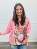 Pink Bubblegum Tiger Pullover Top (One Size)
