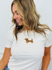 White Beaded Puppy Dog Top (Reg.)