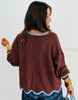 Contrast Trim Scalloped Hem Sweater Top (Reg & Plus) - 2 Colors