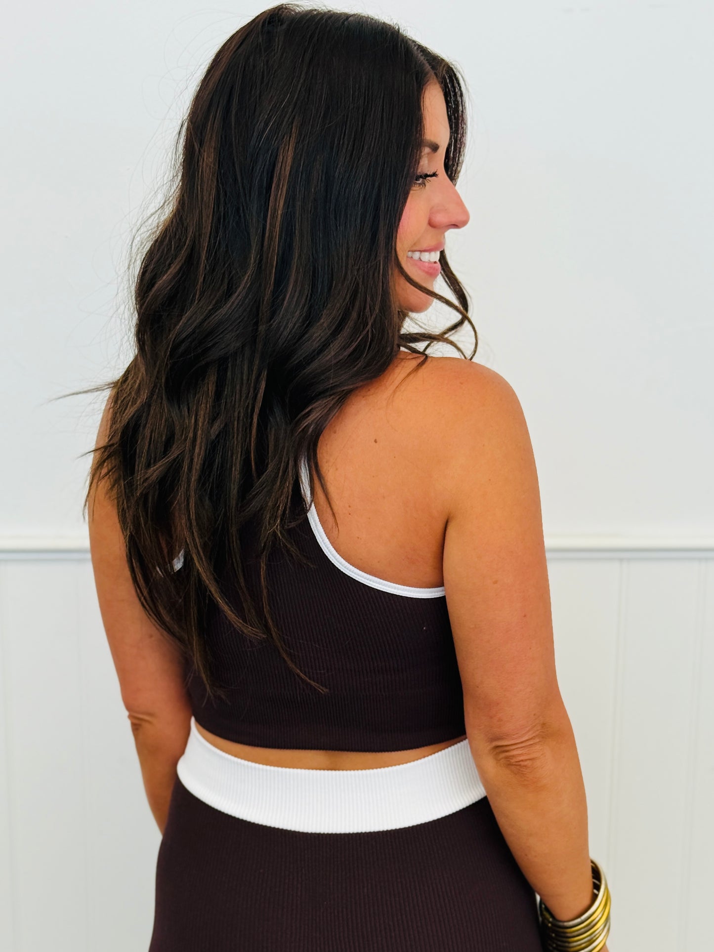 Contrast Piping Crop Tank Top & Pants Set (Reg.) - 2 Colors