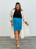 Beige Wild West Long Line Mesh Blazer (Reg. and Plus)