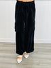 Black Velvet Cargo Wide Leg Pants (Reg.)
