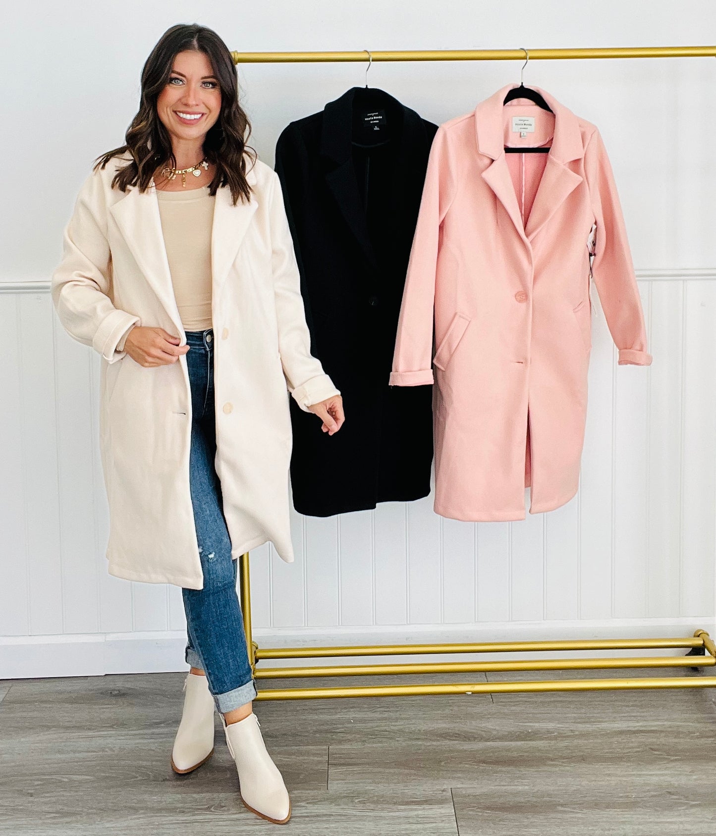 Collared Two-Buttoned Coat (Reg.) - 3 Colors