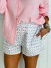 Bow/Floral Diamond Patten Poplin Shorts (Reg.) - 2 Colors