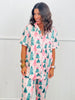 Pink Trees Button Down PJ Pant Set (Reg. & Plus)