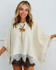 Ivory Lace Hem Detail Poncho Top (Reg.)