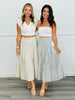 Stripe Pleated Maxi Skirt (Reg & Plus)-2 Colors