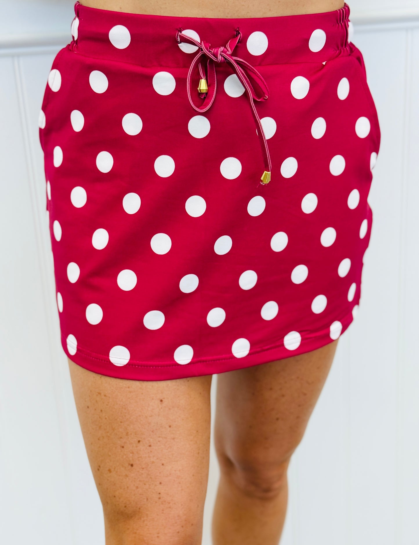Burgundy Polka Dot Skort (Reg. and Plus)
