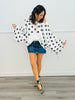 Ivory Polka Dot Oversized Hoodie Top (Reg.)