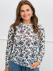 Black Floral Mesh Long Sleeve Top (Reg. and Plus)
