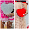 Full Rhinestone Studded Heart Bag-2 Colors