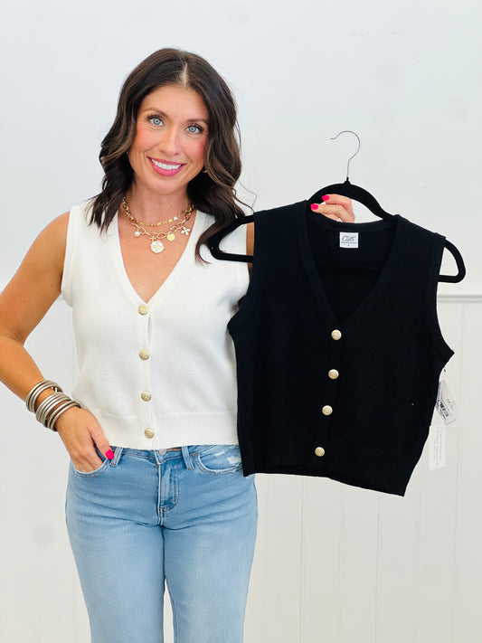 Solid V-Neck Sweater Vest (Reg.) - 2 Colors